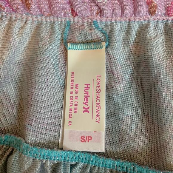 LOVESHACKFANCY HURLEY SWIM SKIRT S TIERED RUFFLE MINI PINK BLUE NAUTICAL CROCHET - Picture 6 of 10
